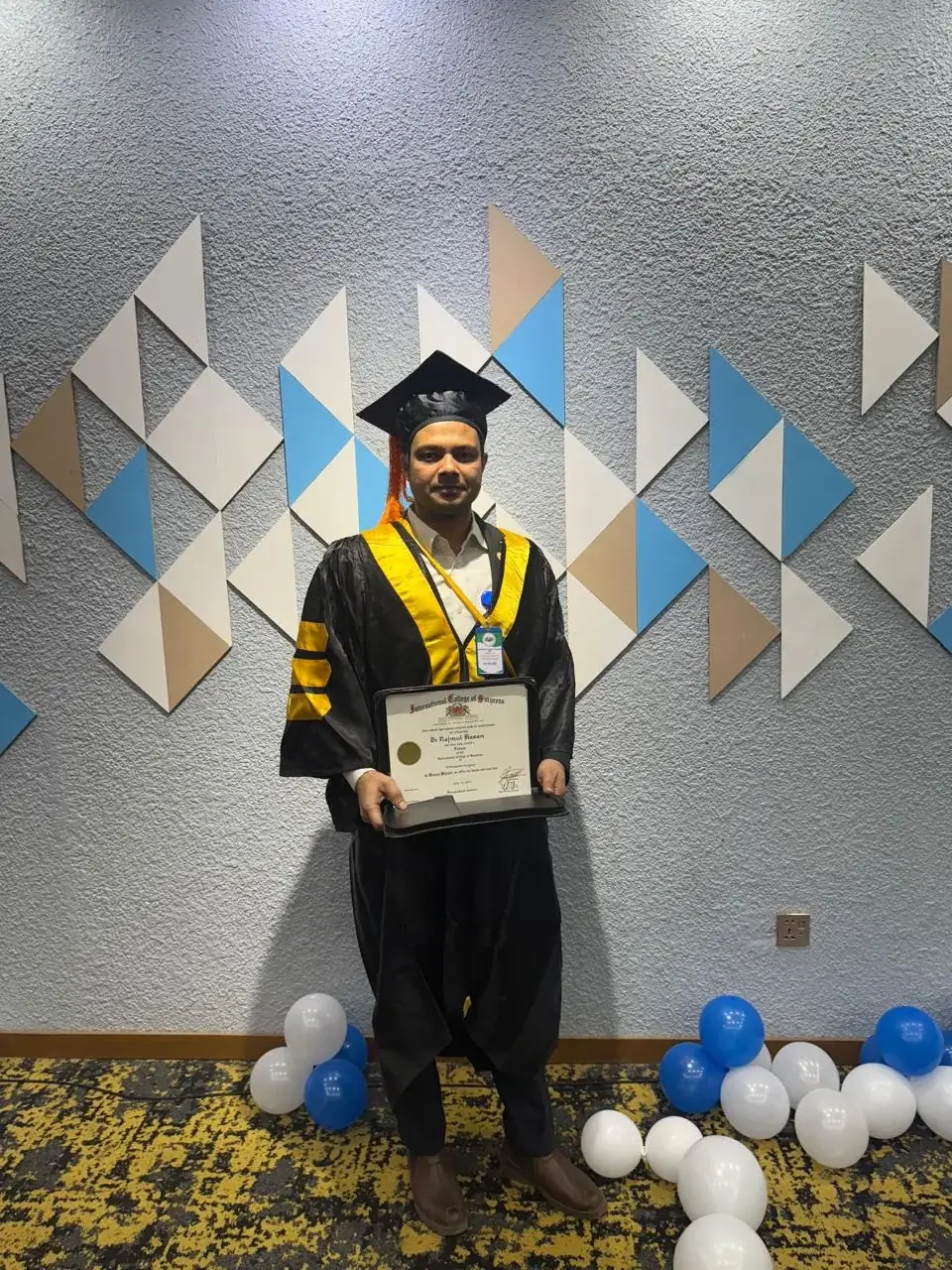 Dr Najmul Hasan at a graduation ceremony