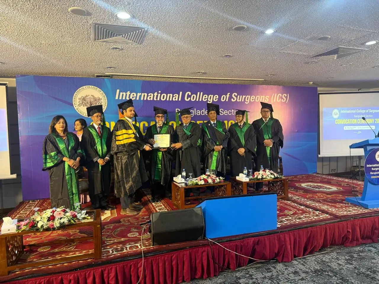 Dr Najmul Hasan at an International College of Surgeons ceremony