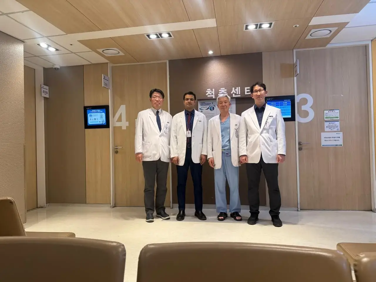 Dr Najmul Hasan with colleagues during international medical training